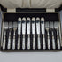 1930 British Vintage White Mother of Pearl Handle Dessert Cutlery Set 6x2 in Leather Case